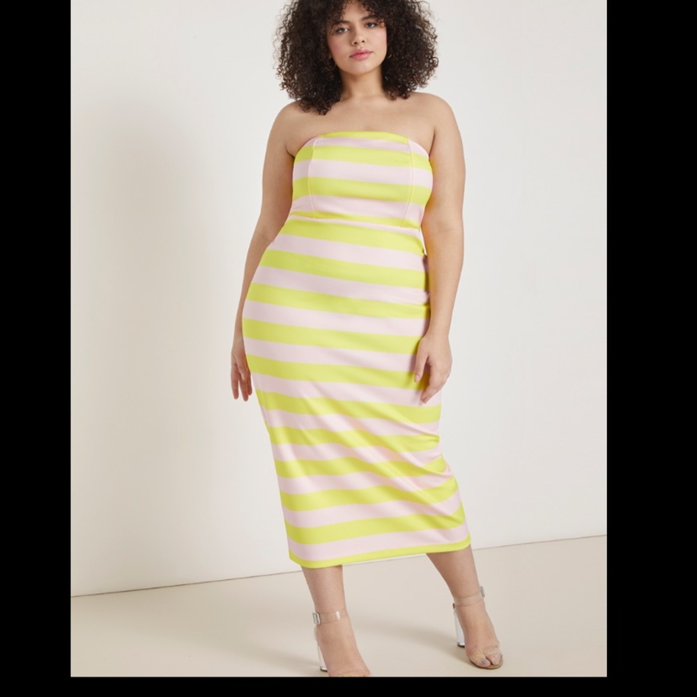 Eloquii Scuba Strapless Dress